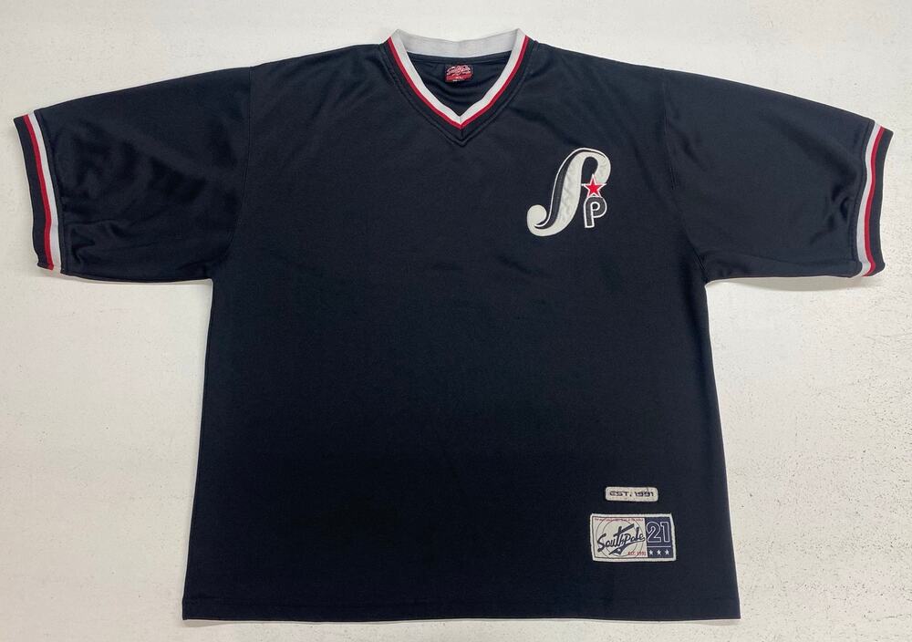 VTG Y2K RETRO Men SouthPole short sleeve stitched knit collar jersey shirt, XL